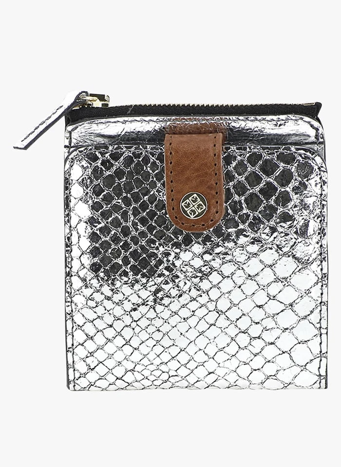 LE PARIS LISBONNE - Porte Monnaie En Cuir Croco Métallisé | Argent 1 LE PARIS LISBONNE - Porte Monnaie En Cuir Croco Métallisé | Argent