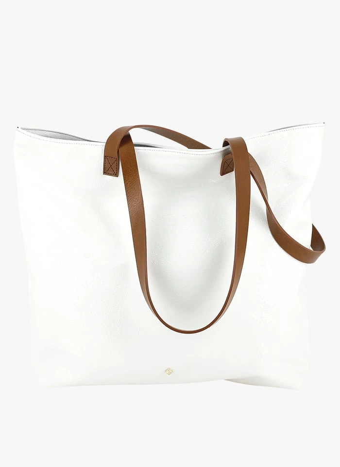 LE TOTO - Sac Cabas En Cuir Verni | Blanc 1 LE TOTO - Sac Cabas En Cuir Verni | Blanc