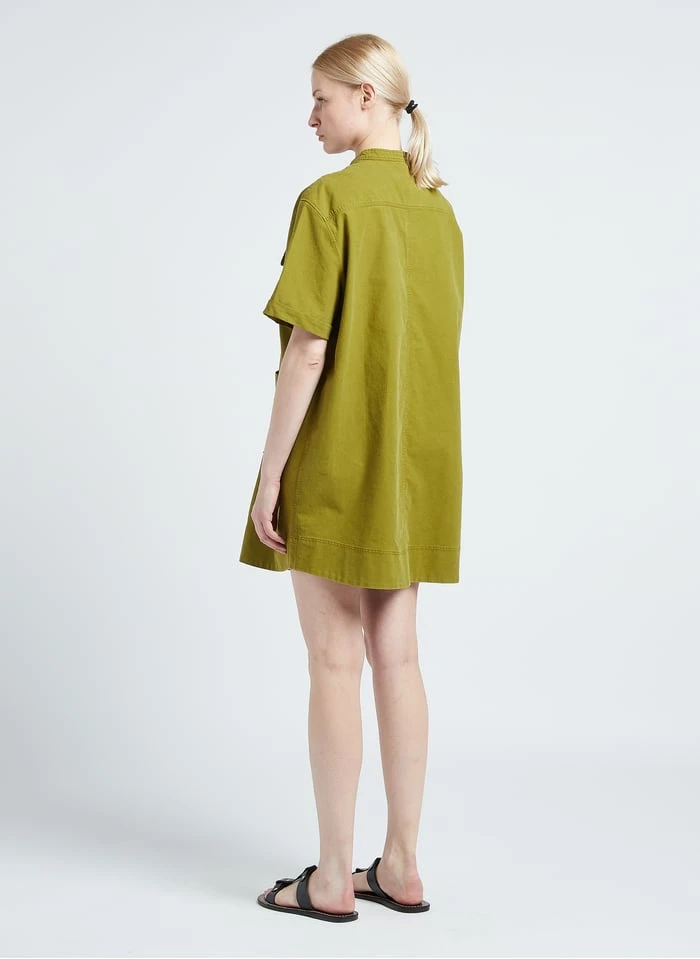 Soeur UNIQUE - Robe Courte En Coton Lavé | Vert 6 Soeur UNIQUE - Robe Courte En Coton Lavé | Vert – Image 6