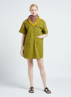 Soeur UNIQUE - Robe Courte En Coton Lavé | Vert