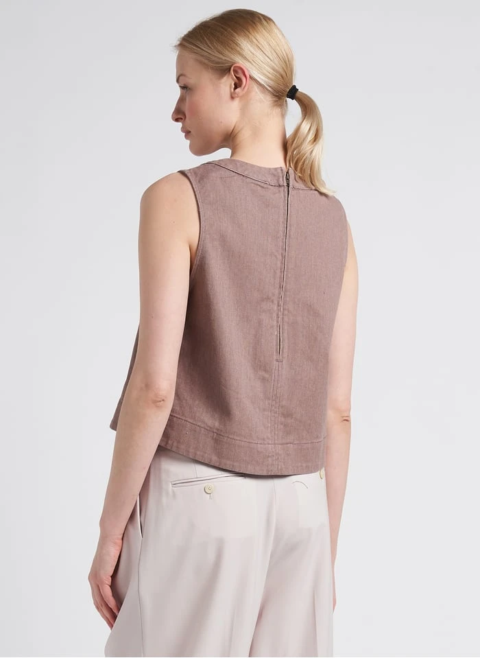 Soeur PAMPA - Top Col Rond En Toile De Coton | Violet 2 Soeur PAMPA - Top Col Rond En Toile De Coton | Violet – Image 2