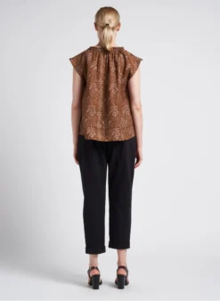 Soeur TANGER - Blouse Col Rond En Lin Flammé | Marron 13 Soeur TANGER - Blouse Col Rond En Lin Flammé | Marron -Soeur Soldes Boutique 4151278