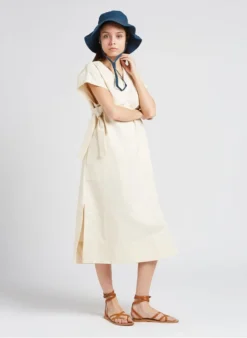 Soeur USHUAIA - Robe Longue Droite En Coton Mélangé | Beige -Soeur Soldes Boutique 4151738