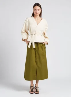 Soeur TAHO - Veste Kimono Croisée En Coton Bio | Beige -Soeur Soldes Boutique 4151906