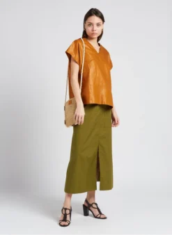 Soeur UZES - Top Ample Col V En Lin | Marron -Soeur Soldes Boutique 4151909