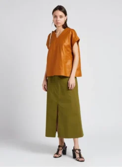 Soeur UZES - Top Ample Col V En Lin | Marron -Soeur Soldes Boutique 4151912