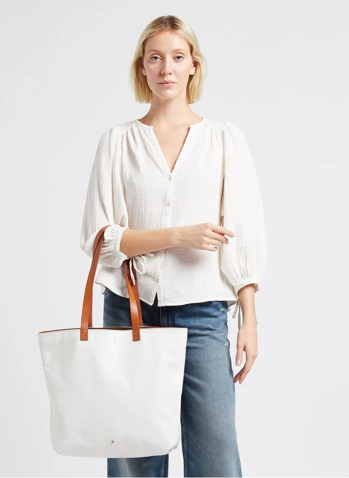 LE TOTO - Sac Cabas En Cuir Verni | Blanc 2 LE TOTO - Sac Cabas En Cuir Verni | Blanc – Image 2