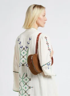 LA NEW LILI - Sac Banane En Cuir Velours | Marron -Soeur Soldes Boutique 4170464