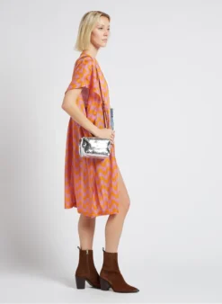 LE MINI SOHNA - Sac Bandoulière En Cuir Embossé | Argent -Soeur Soldes Boutique 4170551