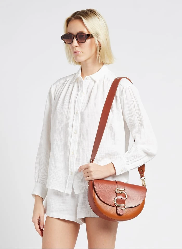 LE GABIE CRUSH - Sac Bandoulière En Cuir | Marron 3 LE GABIE CRUSH - Sac Bandoulière En Cuir | Marron – Image 3