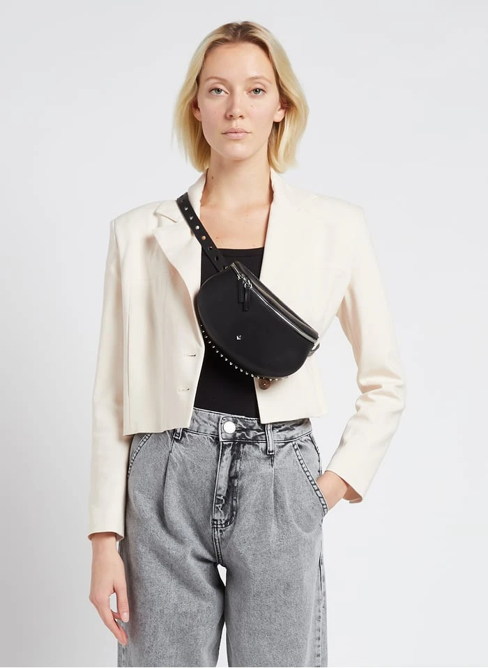 LA LILI ROCK - Sac Banane En Cuir | Noir 2 LA LILI ROCK - Sac Banane En Cuir | Noir – Image 2