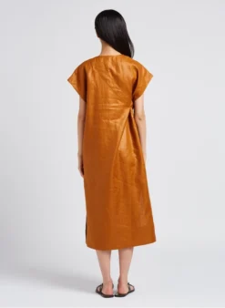 Soeur USHUAIA - Robe Midi Col V En Lin | Marron 11 Soeur USHUAIA - Robe Midi Col V En Lin | Marron -Soeur Soldes Boutique 4179390