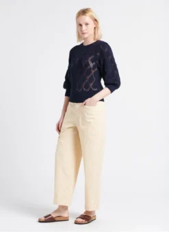 Soeur THABOR - Pantalon Large En Coton Lavé | Beige -Soeur Soldes Boutique 4183272