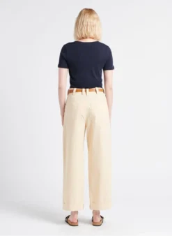 Soeur THABOR - Pantalon Large En Coton Lavé | Beige -Soeur Soldes Boutique 4183277