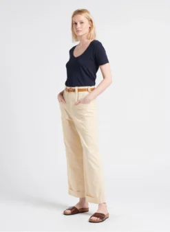 Soeur THABOR - Pantalon Large En Coton Lavé | Beige -Soeur Soldes Boutique 4183278