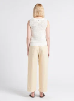 Soeur THABOR - Pantalon Large En Coton Lavé | Beige -Soeur Soldes Boutique 4183292