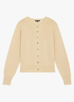 Soeur TITA - Cardigan Col Rond En Coton | Beige -Soeur Soldes Boutique 4188863