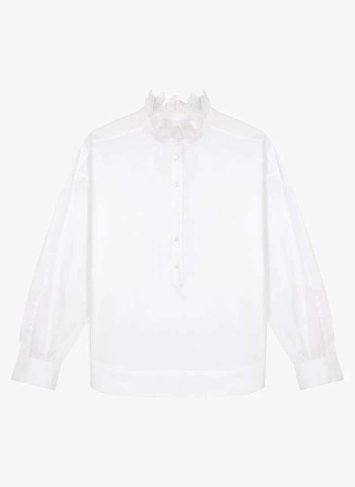 Soeur LOUISE - Top Col Montant En Coton | Blanc 3 Soeur LOUISE - Top Col Montant En Coton | Blanc – Image 3