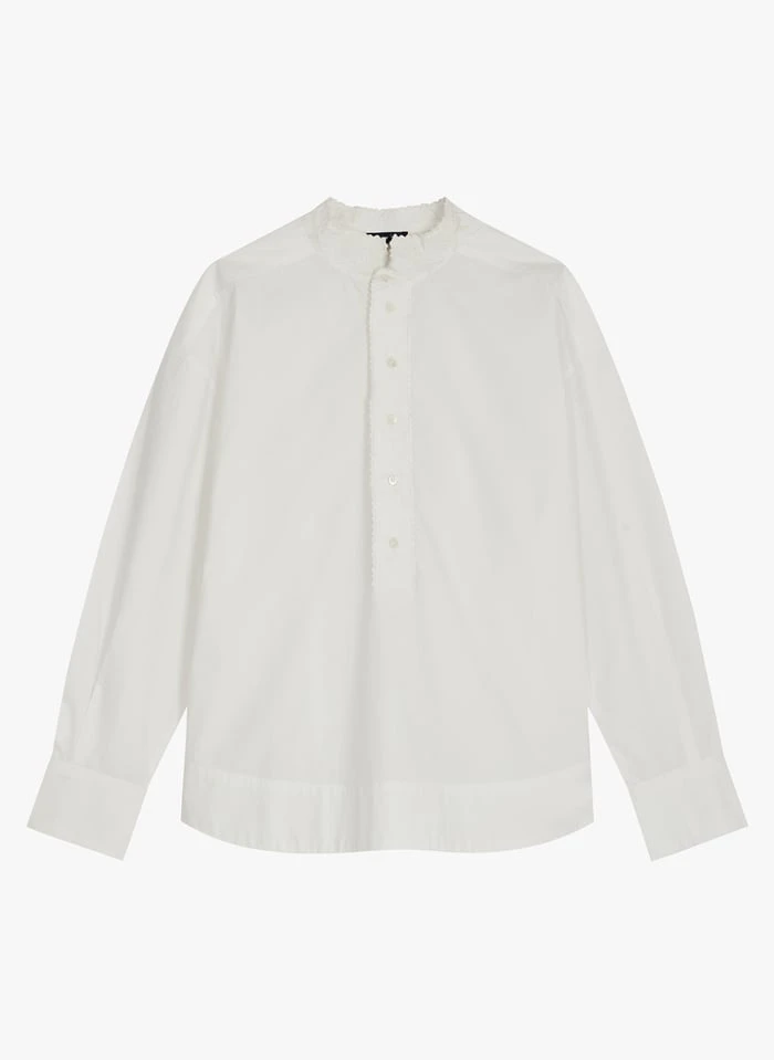 Soeur POEME - Blouse Col Montant En Coton | Blanc 3 Soeur POEME - Blouse Col Montant En Coton | Blanc – Image 3