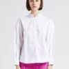 Soeur POEME - Blouse Col Montant En Coton | Blanc