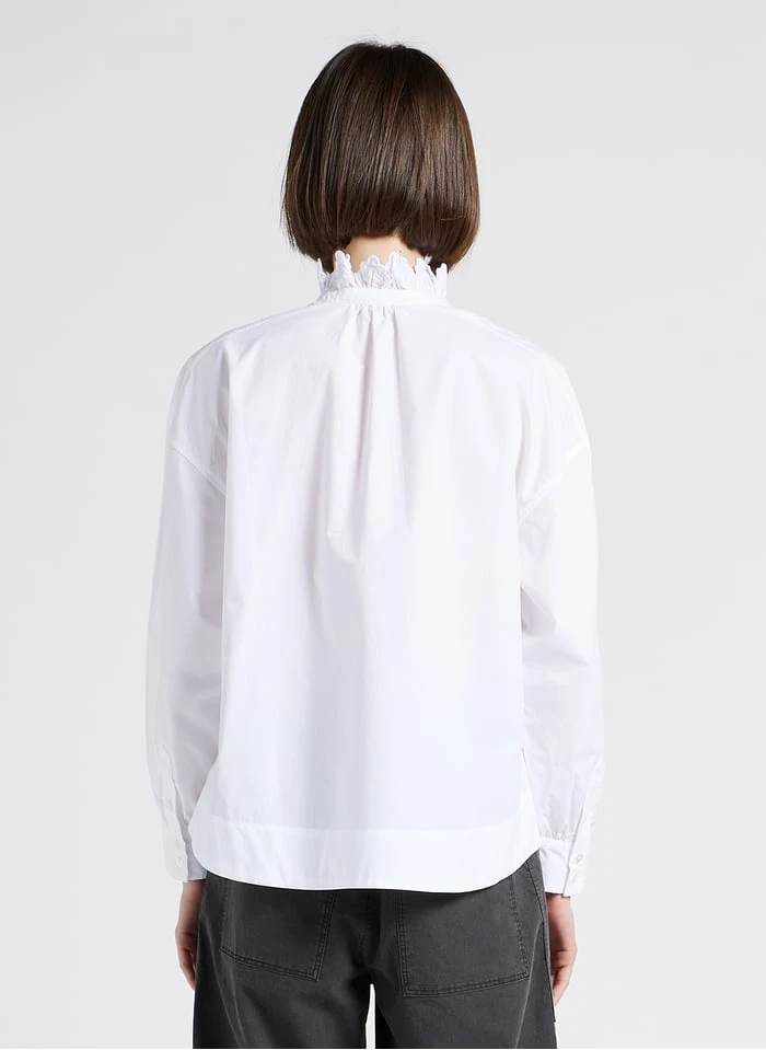 Soeur LOUISE - Top Col Montant En Coton | Blanc 2 Soeur LOUISE - Top Col Montant En Coton | Blanc – Image 2