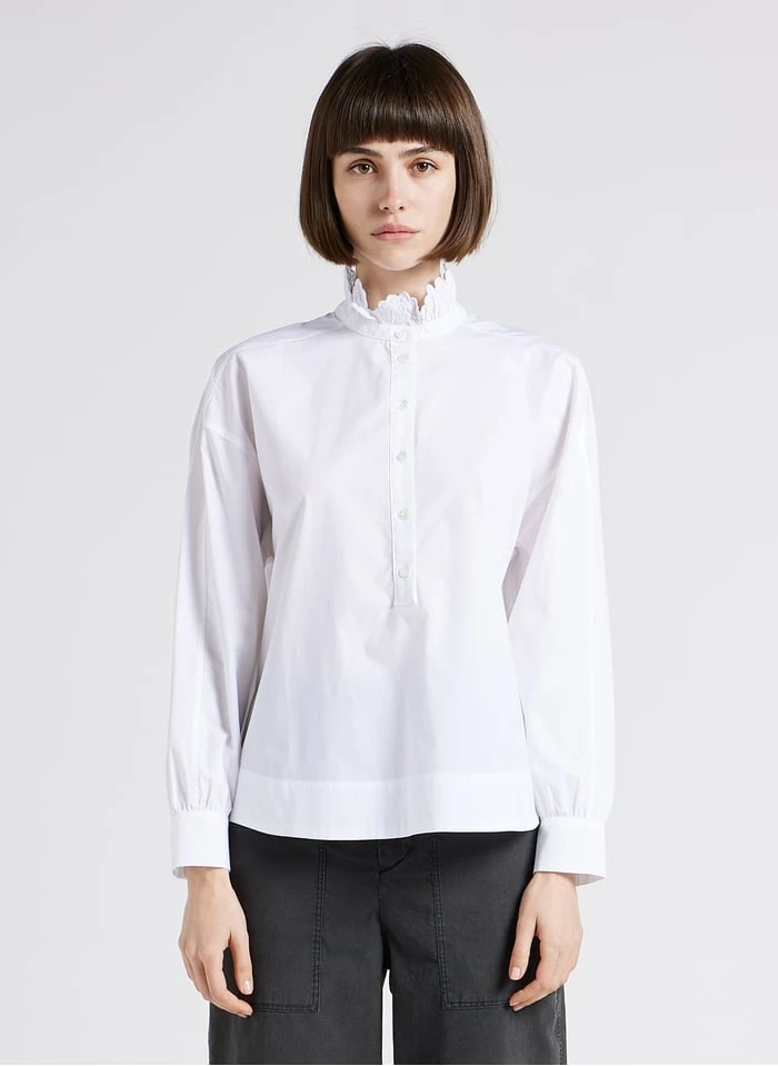 Soeur LOUISE - Top Col Montant En Coton | Blanc 1 Soeur LOUISE - Top Col Montant En Coton | Blanc