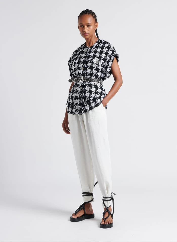 Soeur TRIOMPHE - Pantalon En Lin Flammé Lavé | Blanc 4 Soeur TRIOMPHE - Pantalon En Lin Flammé Lavé | Blanc – Image 4