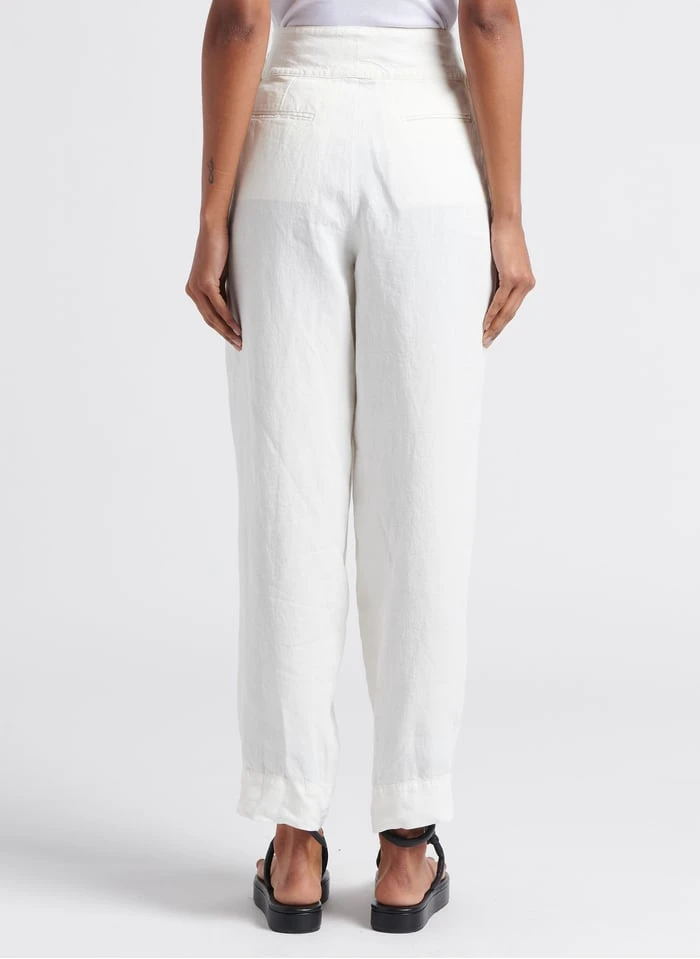 Soeur TRIOMPHE - Pantalon En Lin Flammé Lavé | Blanc 2 Soeur TRIOMPHE - Pantalon En Lin Flammé Lavé | Blanc – Image 2