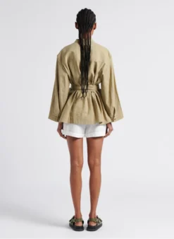 Soeur TABATA - Chemise Col Rond En Lin Lavé | Beige -Soeur Soldes Boutique 4267389 1