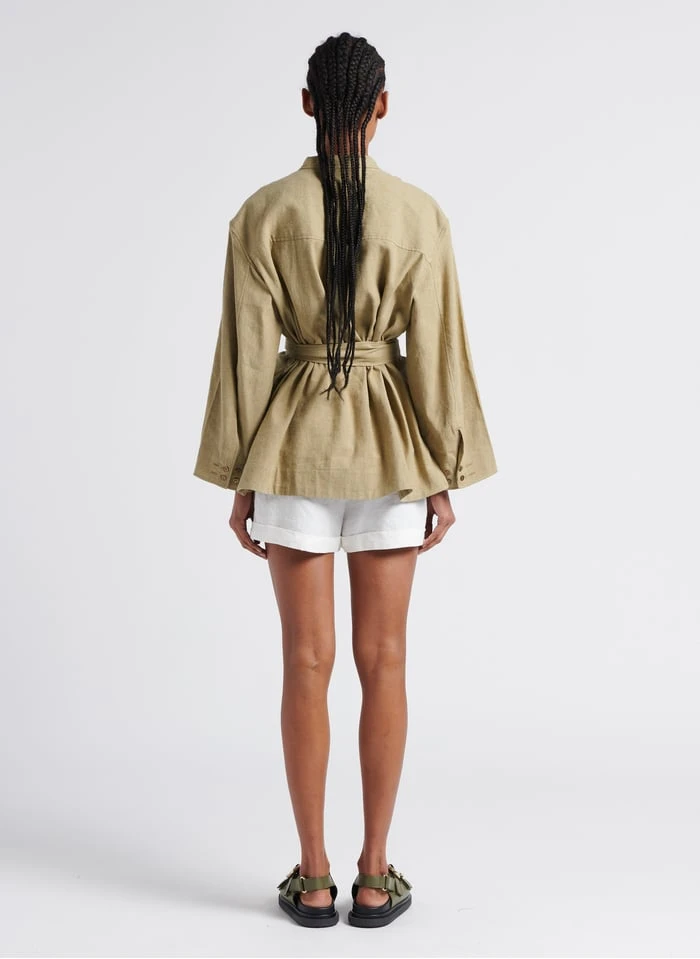 Soeur UTTAM - Short Large En Lin | Blanc 5 Soeur UTTAM - Short Large En Lin | Blanc – Image 5