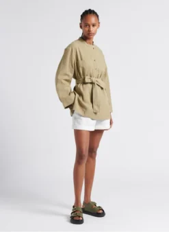 Soeur TABATA - Chemise Col Rond En Lin Lavé | Beige -Soeur Soldes Boutique 4267390 1