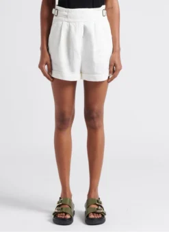 Soeur UTTAM - Short Large En Lin | Blanc
